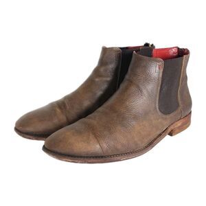 Freebird By Steven Men's US 10? Brown Leather Distressed Back Zip Chelsea Boots